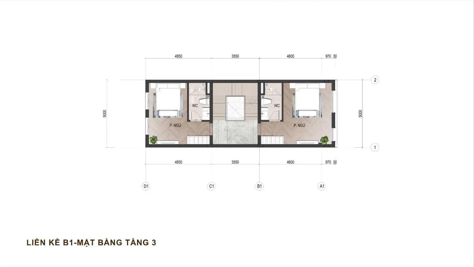 Bán LK5.8 diện tích 80m2 xây 5 tầng giá 4.8 tỷ tại Central Rieverside