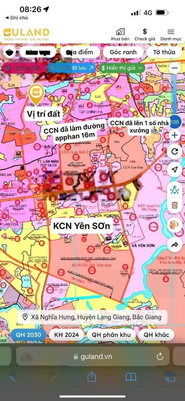 Bán đất Lan Mẫu, làn 2 trục chính apphan, đường thông 4 ngả và gần KCN, 173m2 giá chỉ 486 triệu