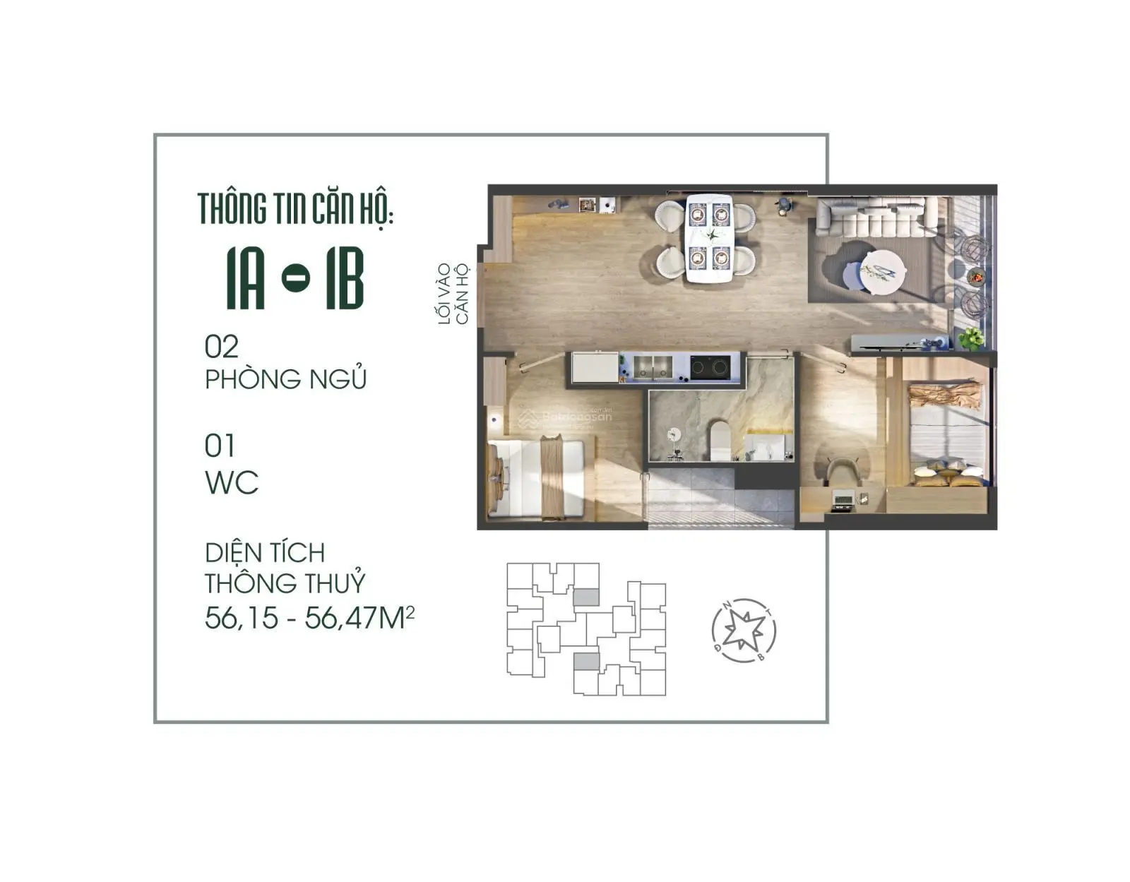 Bảng hàng mới quỹ căn độc quyền chỉ 3,3 tỷ căn 2PN - chiết khấu 6% - quà 80tr - HTLS 0% 18 tháng