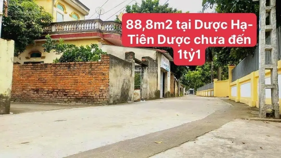 88,8m2 tại Dược Hạ - Tiên Dược - Sóc Sơn, sẵn nhà cấp 4 sạch sẽ, quy hoạch hợp lý gia chỉ nhỉnh 1tỷ