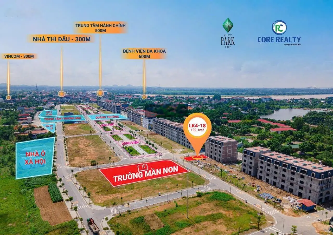 Giá chỉ 18 tr/m2-dự án liền kề biệt thự shophous Âu Cơ Pak City Phú Thọ-mua trực tiếp không chênh