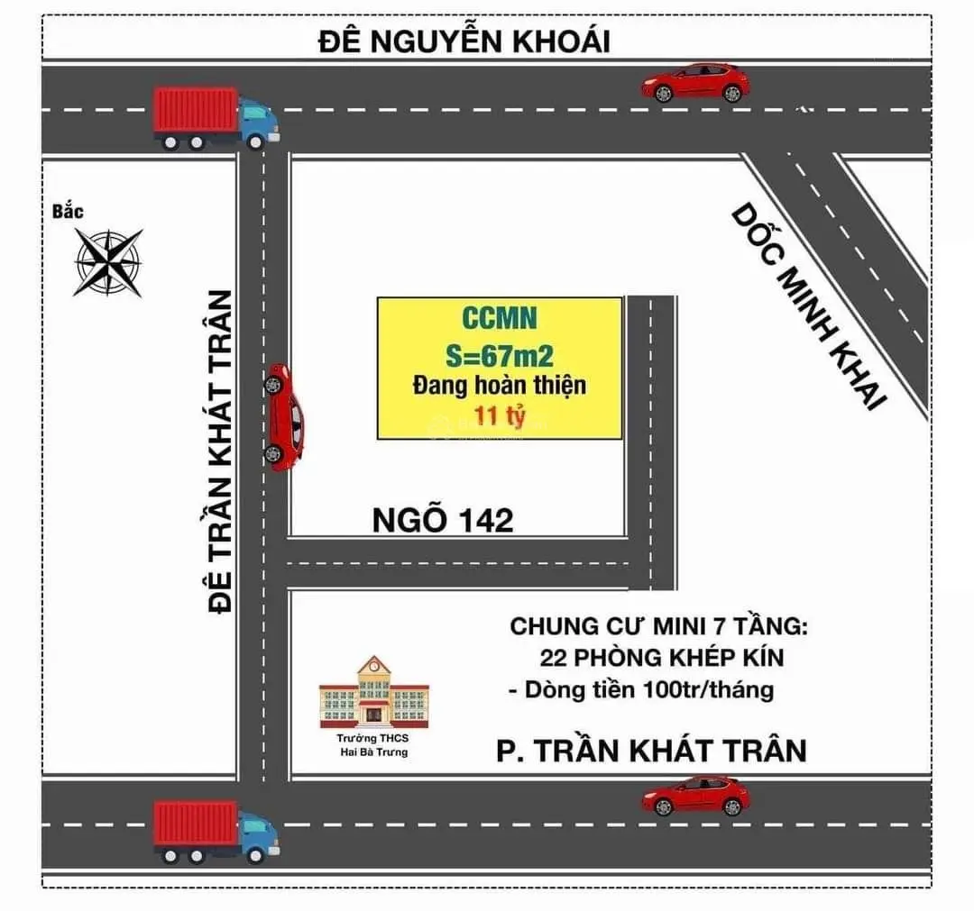 Siêu phẩm dòng tiền 1 tỷ/năm, phố Trần Khát Chân, với 22 phòng khép kín full nội thất, thang máy