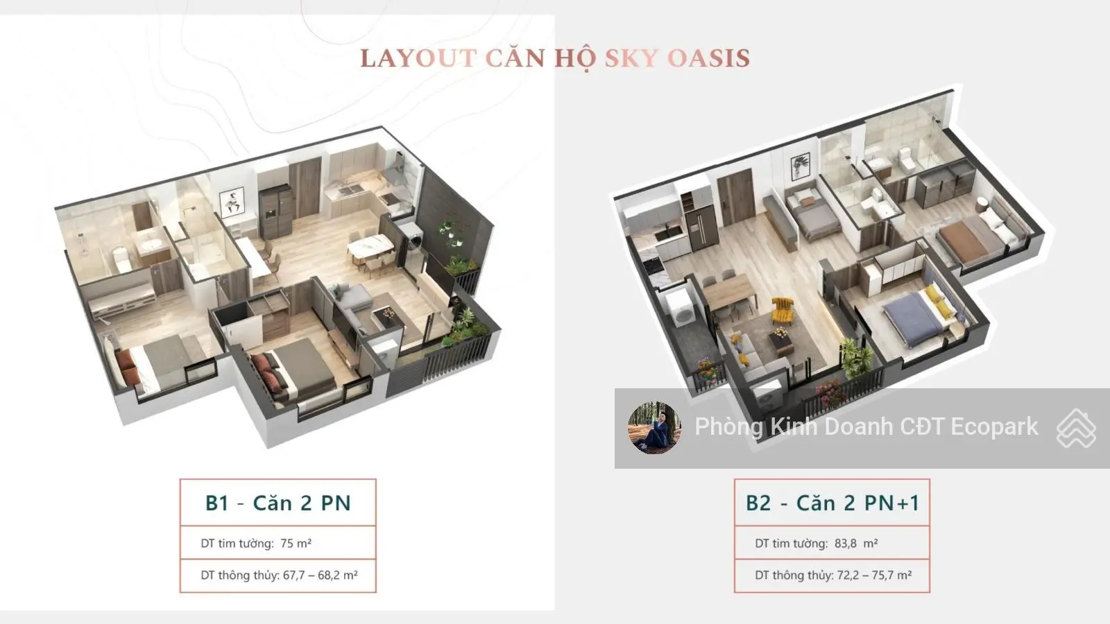 Bán 2 phòng ngủ 68m2 Sky Oasis 3.385 tỷ bp - tầng đẹp. Lh 0981 152 ***