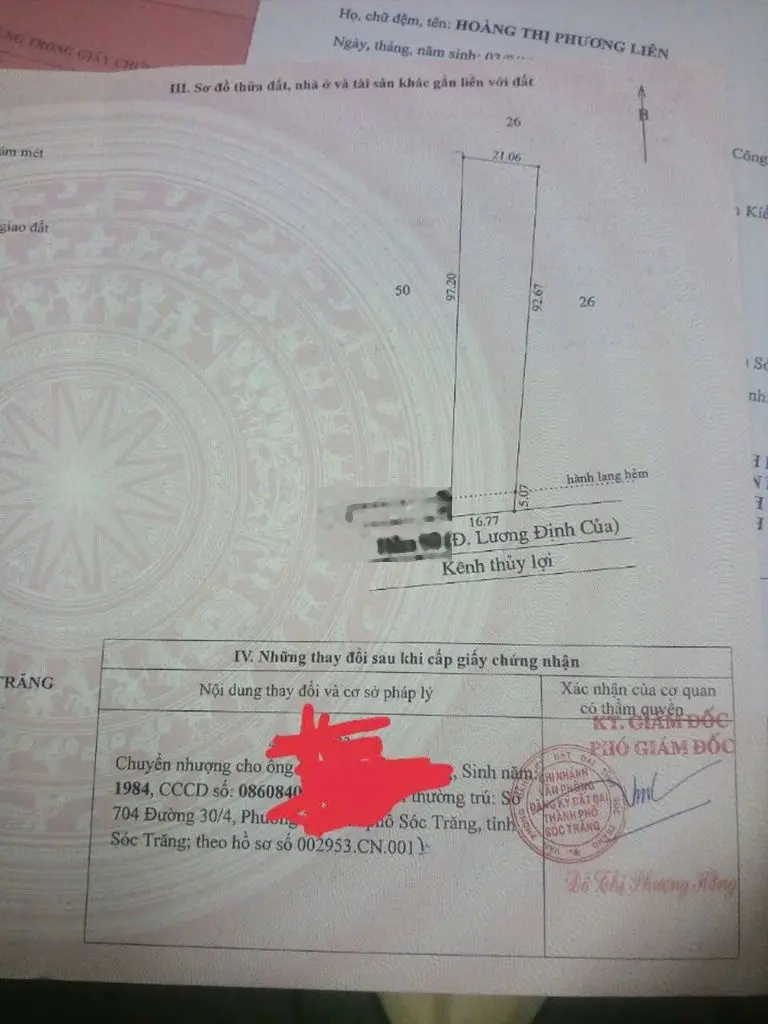 Bán đất gần sản nhi