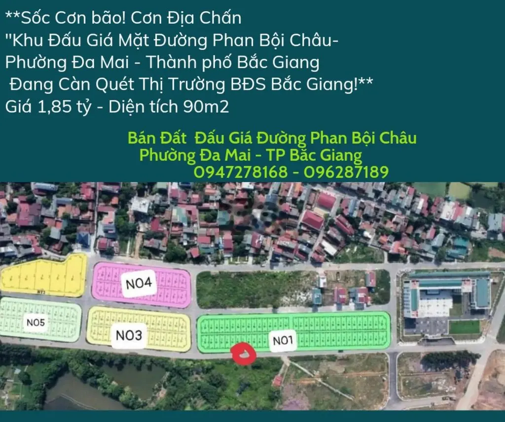 Bán đất phường Đa Mai , thành phố Bắc Giang giá chỉ 1 tỷ850