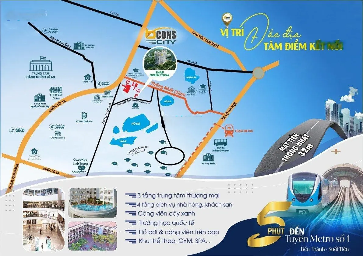Căn hộ khu Bcons City Làng Đại Học chỉ 1,919 tỷ, tháng 12/2024 nhận nhà, thanh toán trước 590 triệu