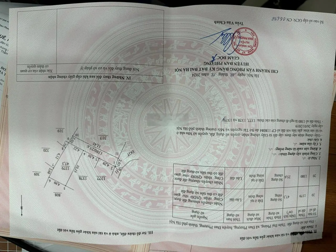 Bán đất Đại Phùng Đan Phượng Vị trí trung tâm gần trường, chợ, Oto ra vào thoải mái 46.6m2