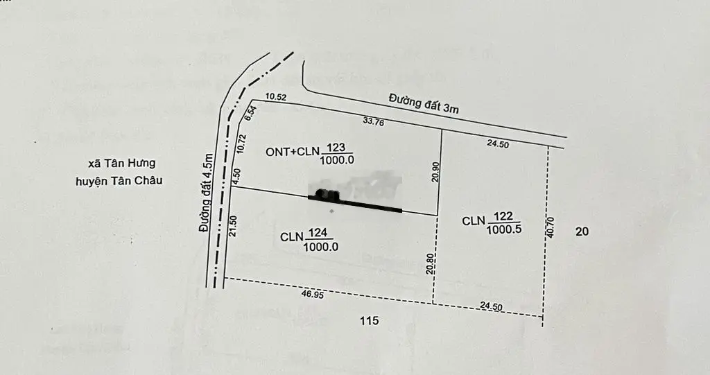 Đất Chính chủ : 46 x 20m2 có 50m đất thổ cư