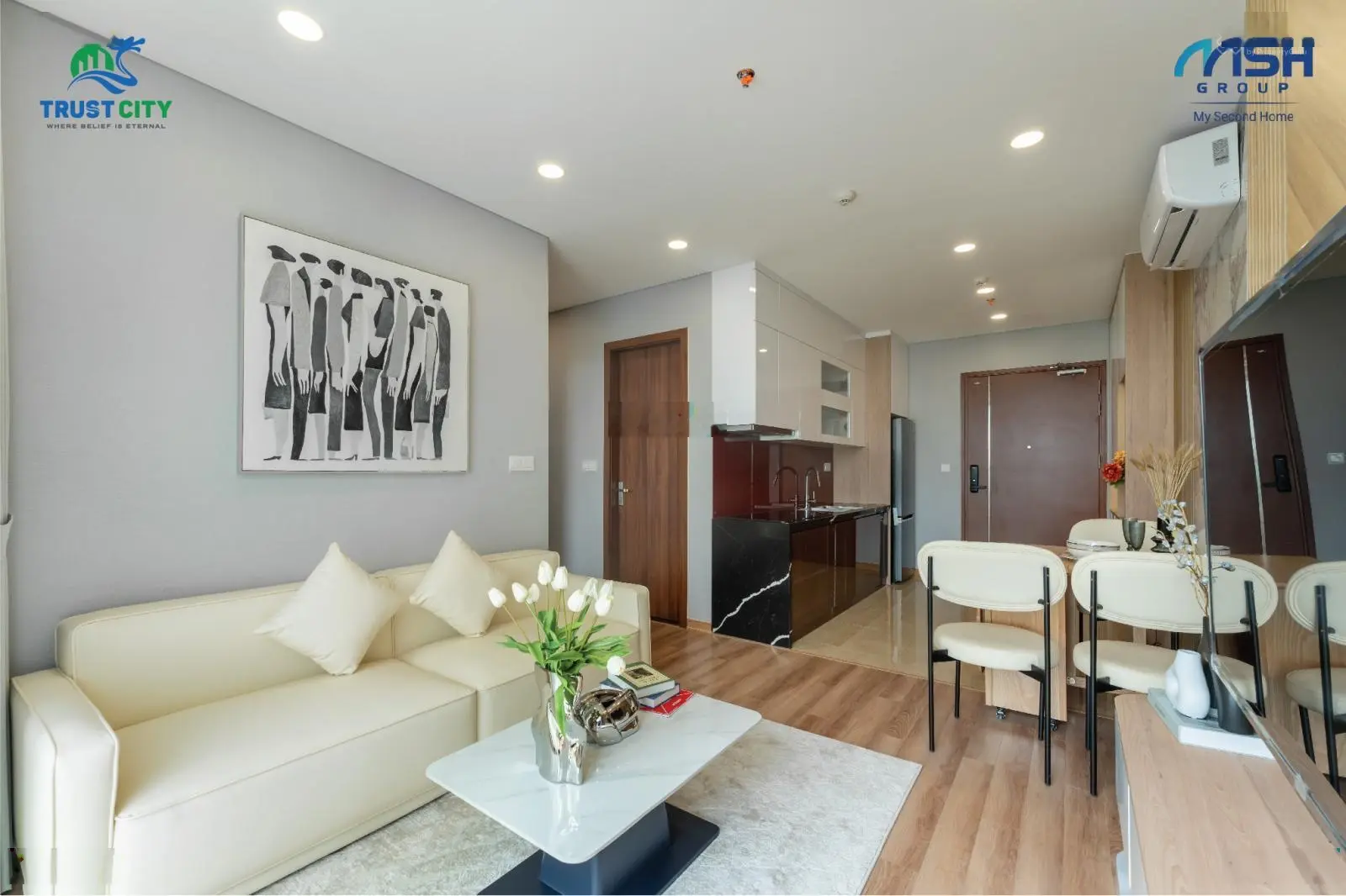 Căn góc ngoại giao 66,5m2 - 2PN - 2WC, ban công Đông Nam, cửa Tây Bắc