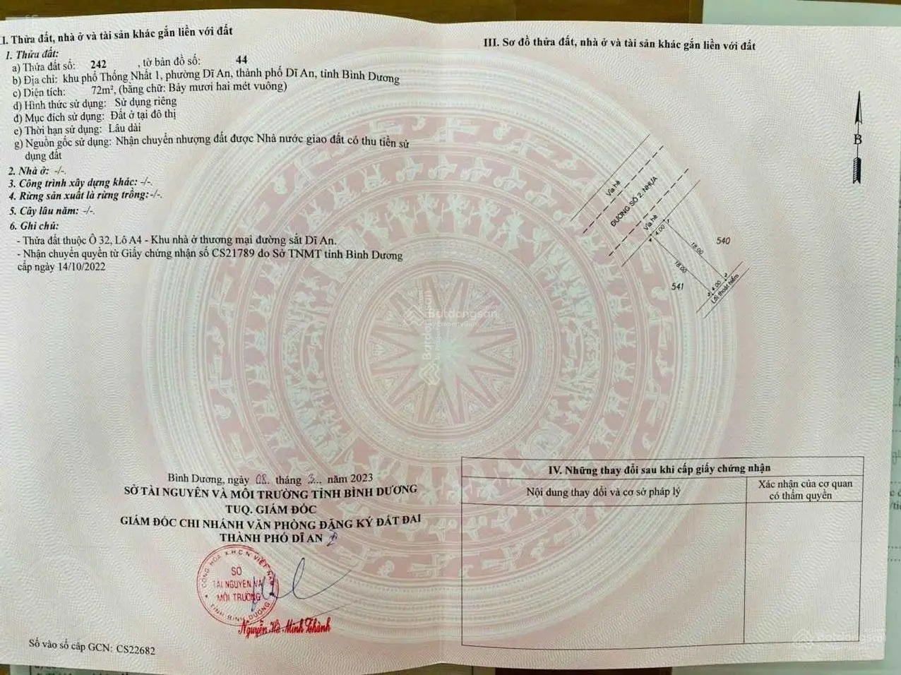 Bán đất khu thương mại Toa Xe TP Dĩ An