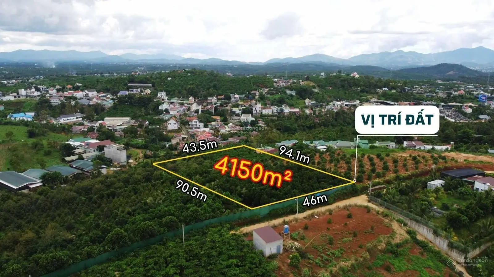 Bán vườn cây ăn trái view đẹp gần trung tâm Bảo Lộc, gần QL20, 4150m2 mặt đường 46m, QH đất ở (ONT)