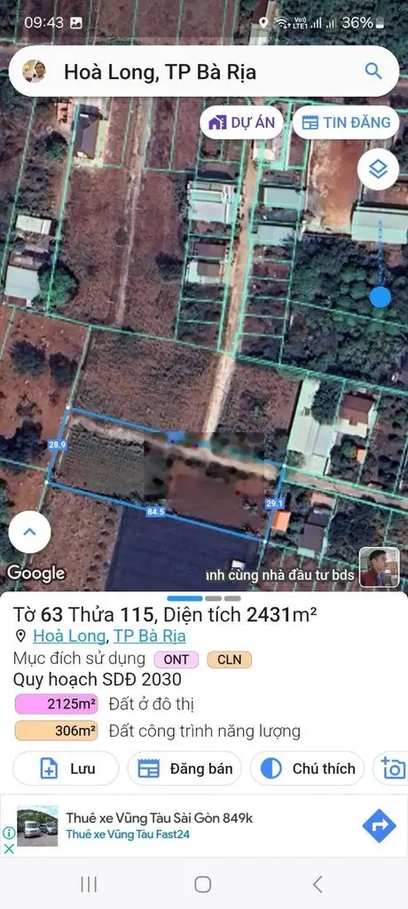 BÁN 5300M2 ĐẤT CÓ 1500M2 THỔ CƯ , ĐƯỜNG BÊ TÔNG !