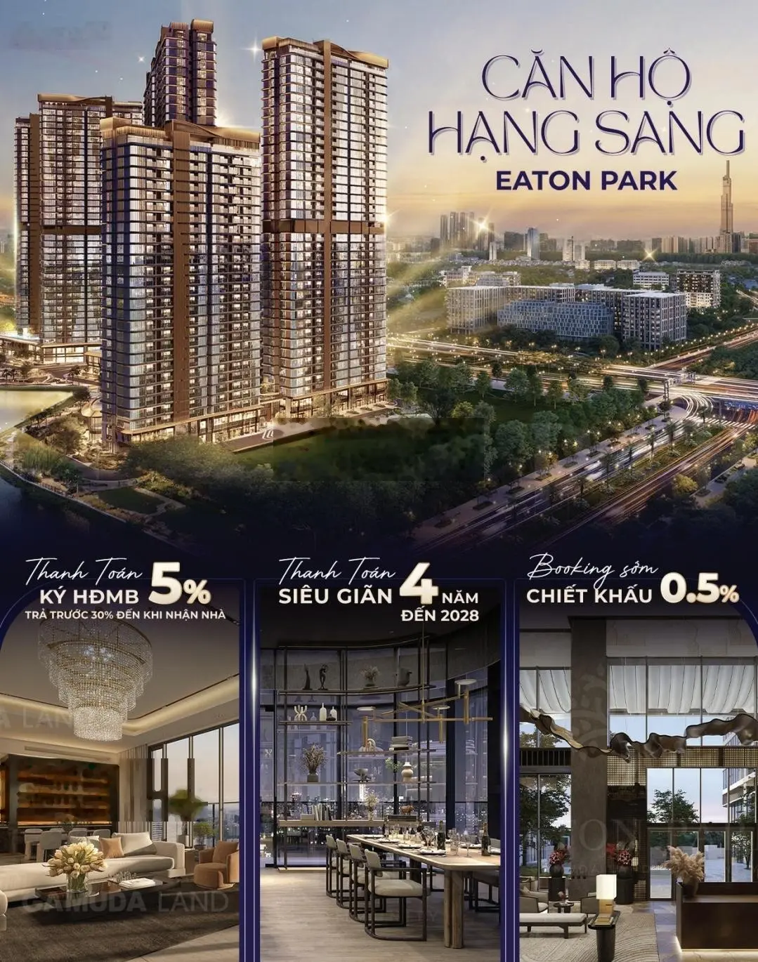 Sở hữu căn hộ 75m2 hạng sang vị trí cực đẹp chỉ với 450tr, thanh toán chỉ 30% đến khi nhận nhà 2027