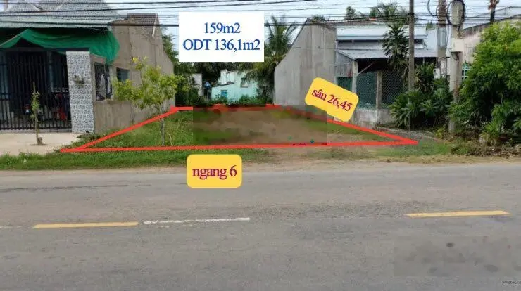 Bán đất mặt tiền đường nhựa ở thị trấn Củ Chi cạnh Tỉnh Lộ 8 159m2 giá 1tỷ5 sổ riêng