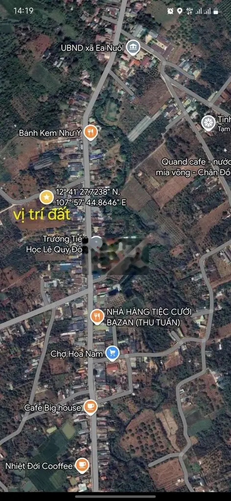 Cần bán lô đất chính chủ,xã ea noul,buôn đôn,cách siêu thị GO 7km