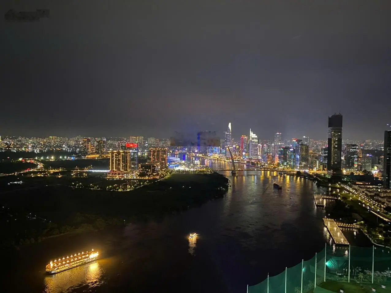 Bán căn hoa hậu Sunwah Pearl, góc 2PN 2WC tầng 48, view sông Quận 1, cầu Ba Son, full nội thất
