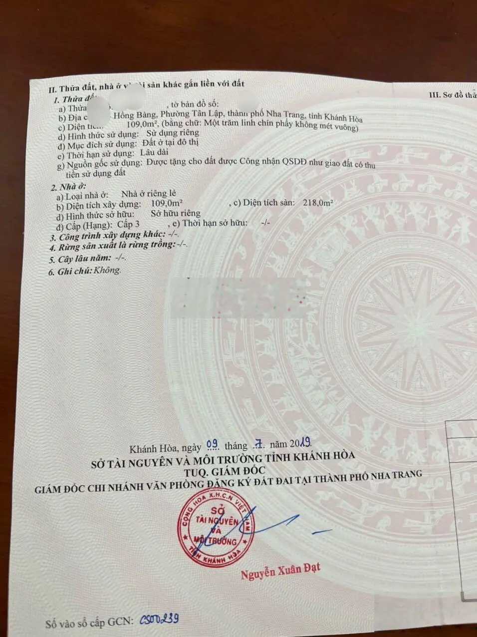 Bán nhà 2 mặt tiền đường Hồng Bàng, Tân Lập, Nha Trang