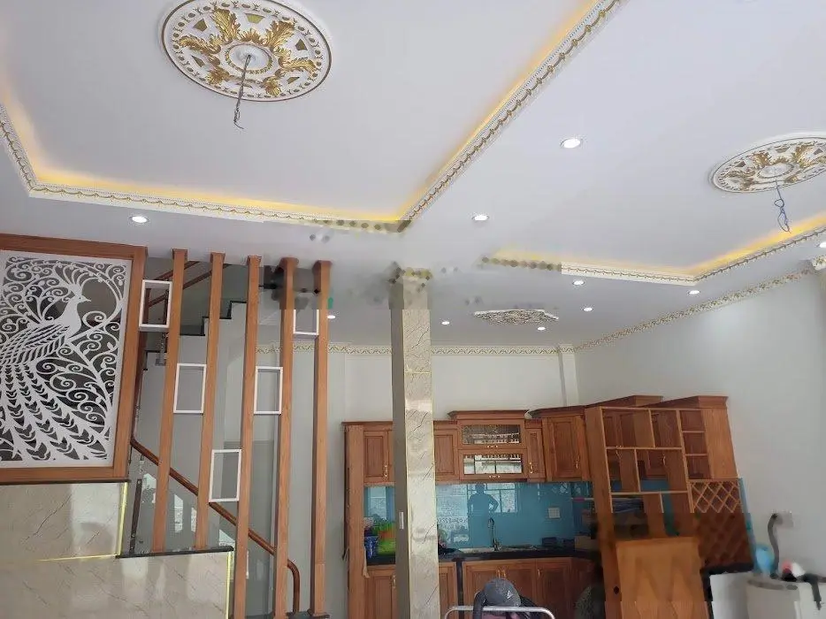 Bán nhà riêng 1 trệt 1 lầu đang hoàn thiện DT 69 m2 DTSD 140 m2 SHR thổ cư 100% hoàn công đầy đủ
