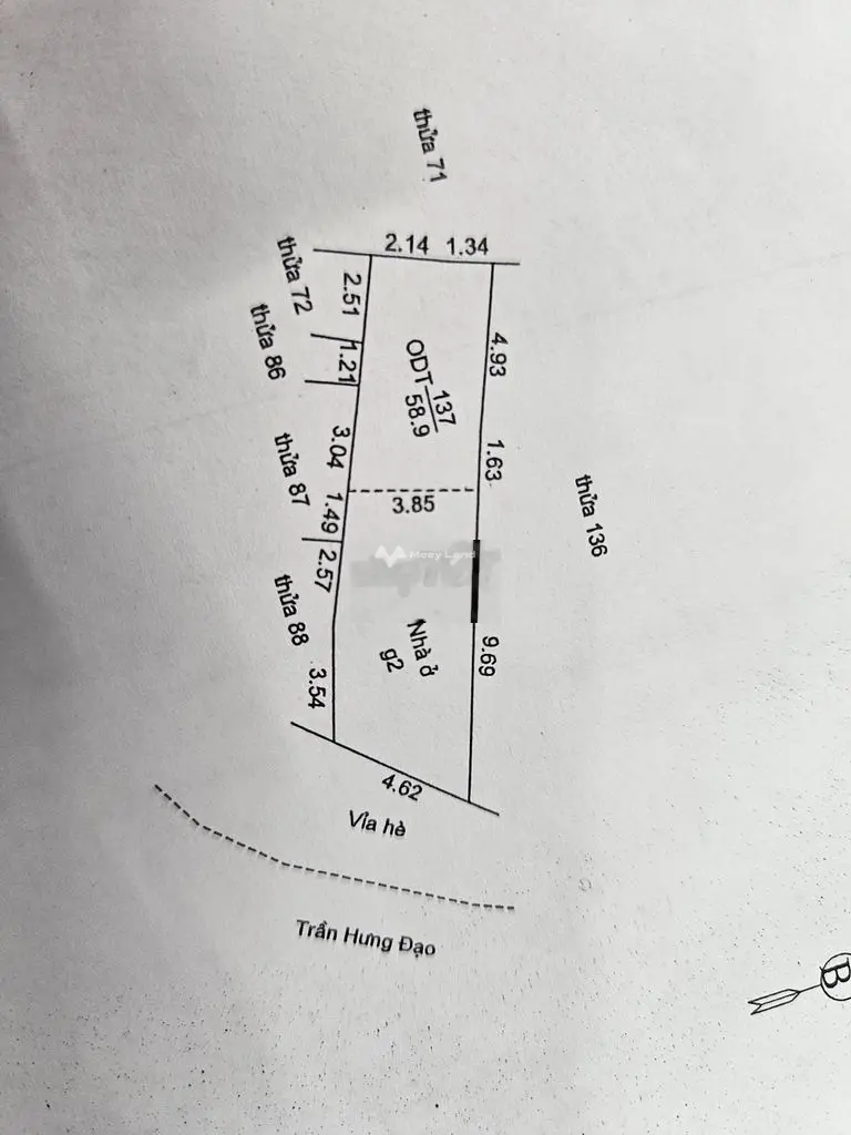 Nhà mặt phố khu trung tâm 58,9 m2 ngã tư Quang Trung - Trần Hưng Đạo