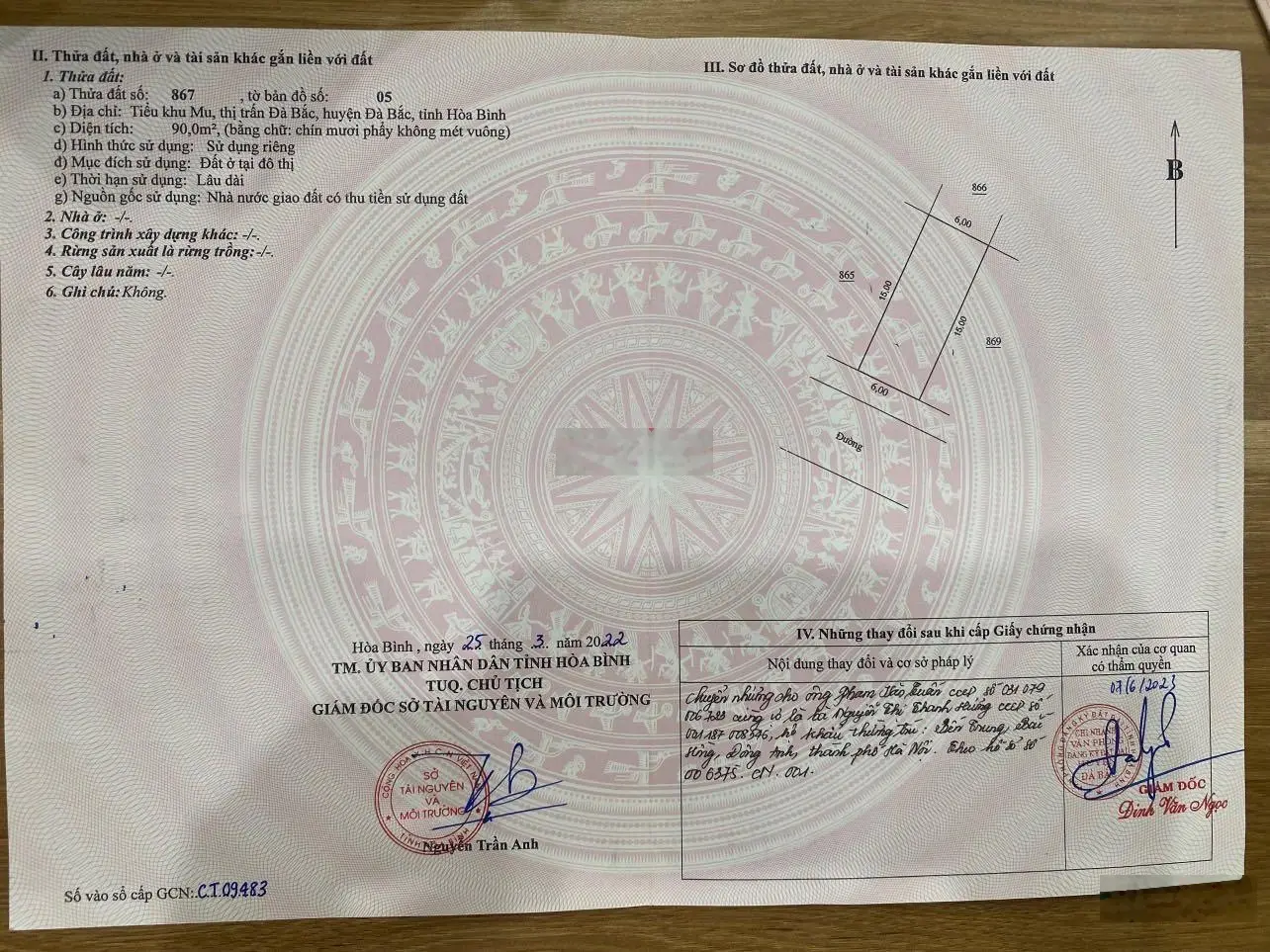 Bán đất phân lô liền kề đã có GCN