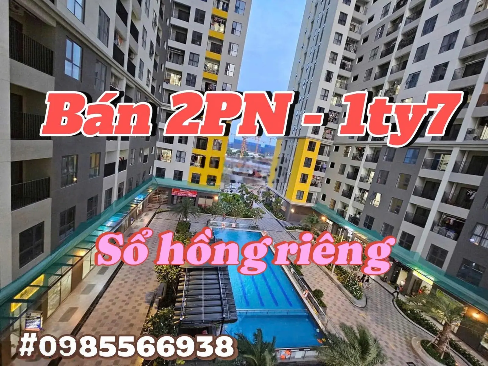 Chủ gửi bán căn 2PN2WC - View ngoại khu - BCONS PLAZA - Giá 1ty7 bao hết thuế phí sang tên