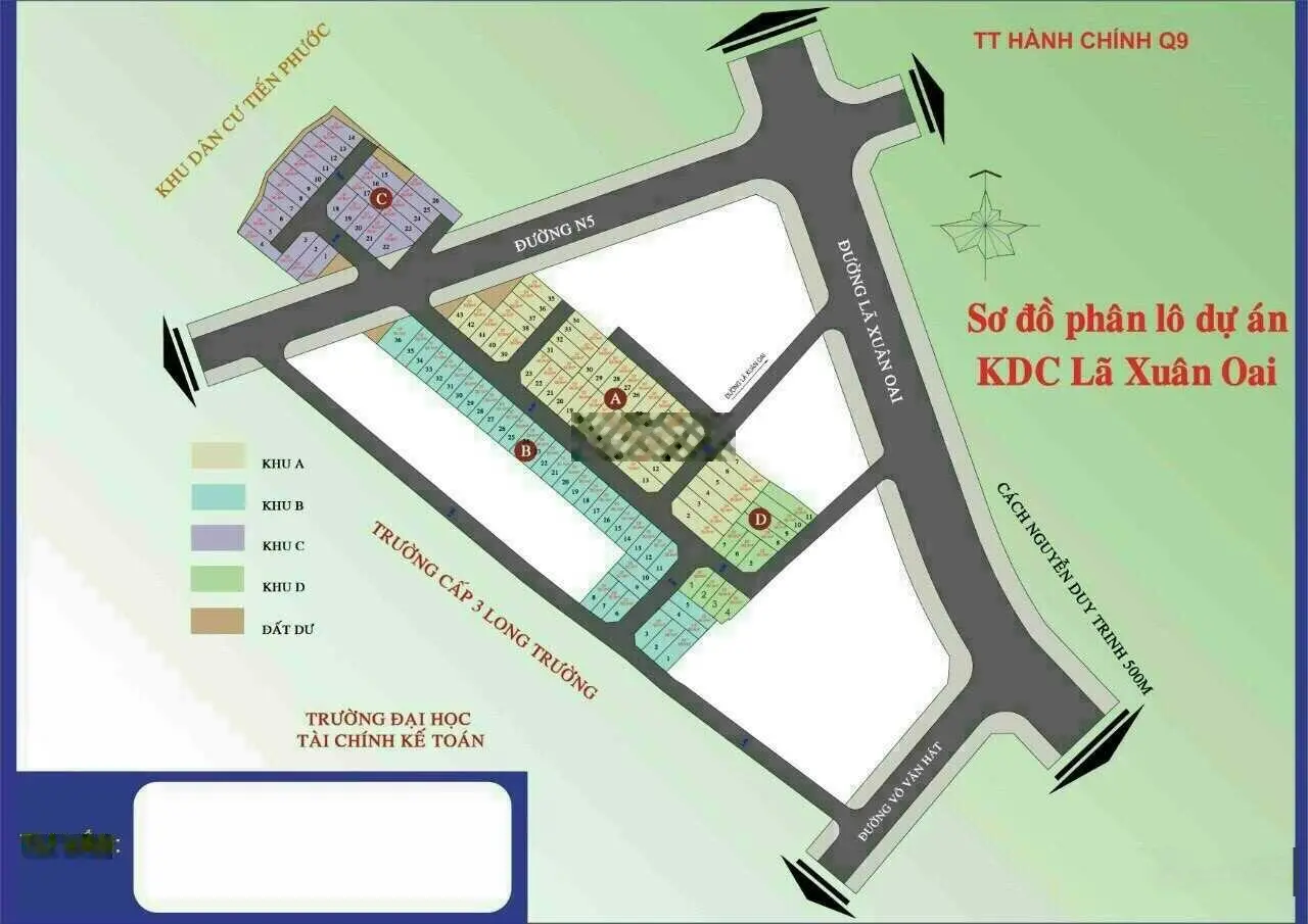 Bán đất dự án Nam Khang cách Lã Xuân Oai 53m2, KDC hiện hữu Long Trường, Q9: 090 3333 287 Mr Viên
