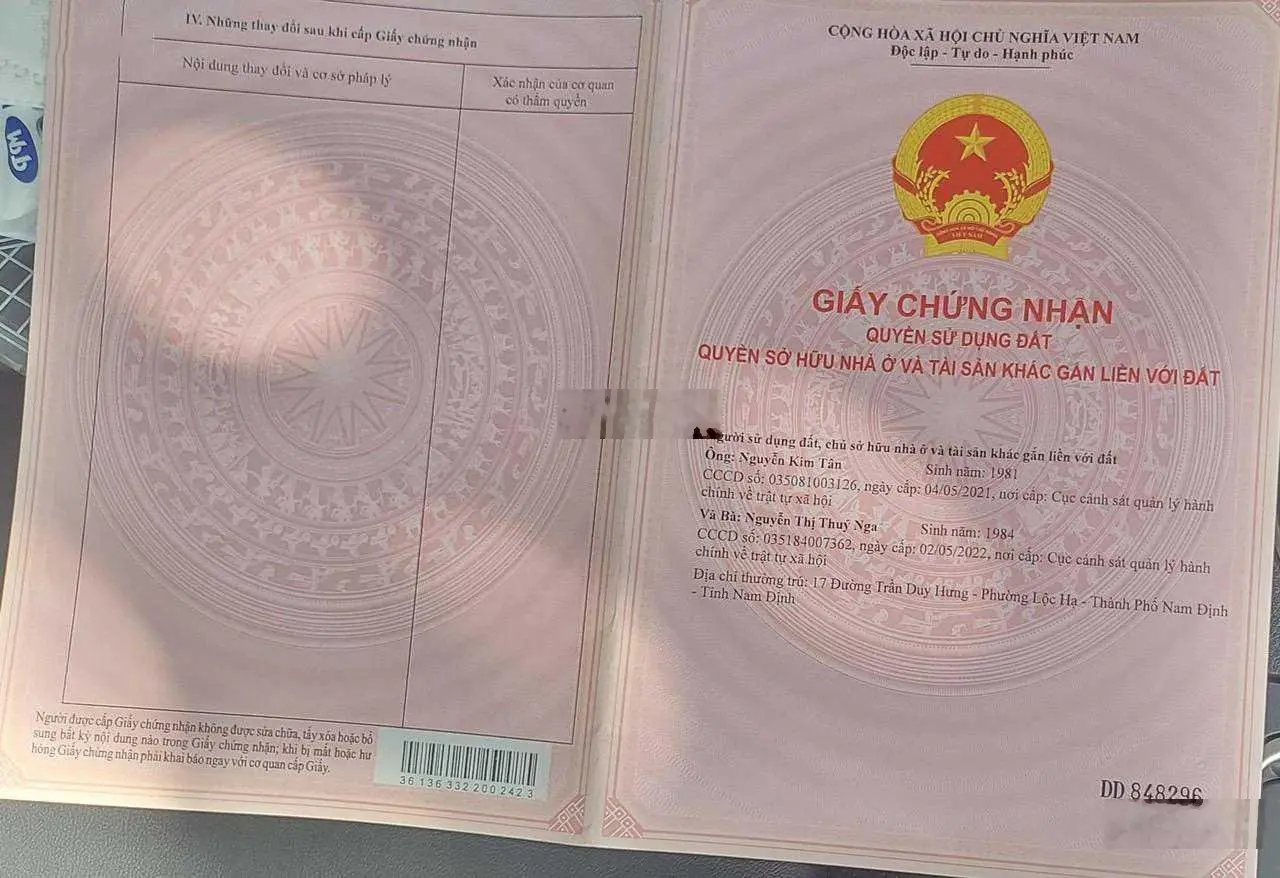 Chính Chủ Bán Gấp Mảnh Đất Full Thổ Cư Tại Trung Tâm TP. Nam Định
