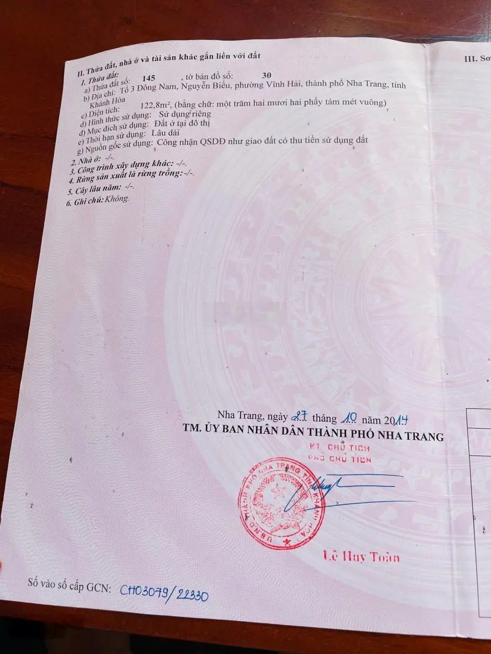 Bán mảnh đất đẹp, đường oto hẻm Nguyễn Biểu. Gần biển, gần chợ