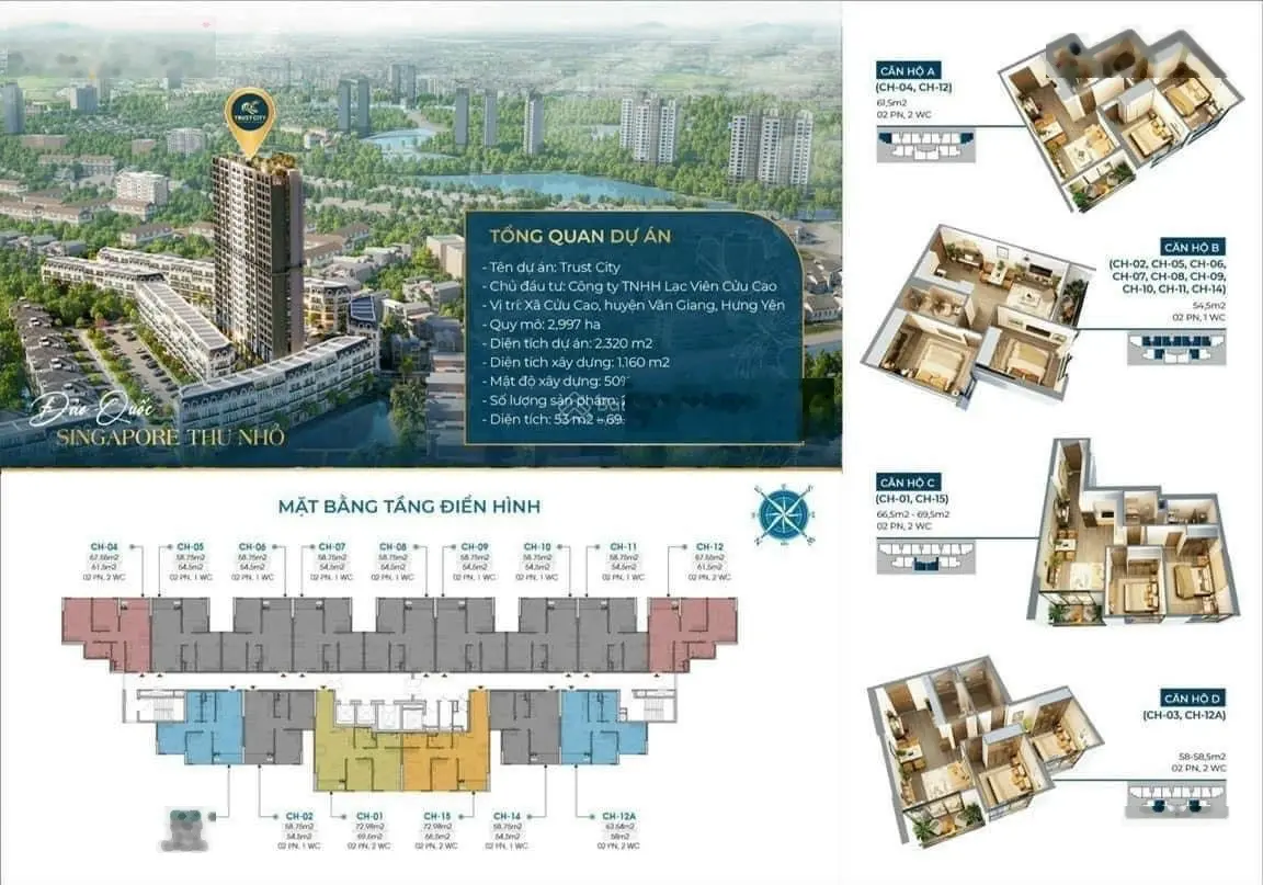 Chính chủ bán căn 2PN 1VS tầng 17 ban công ĐN giá 2tỷ 0902 248 *** Chung cư Trust City