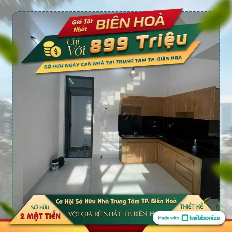 Chỉ cần 899 tr để sở hữu căn nhà 1 trệt 1 lầu gần Cầu Đồng Nai