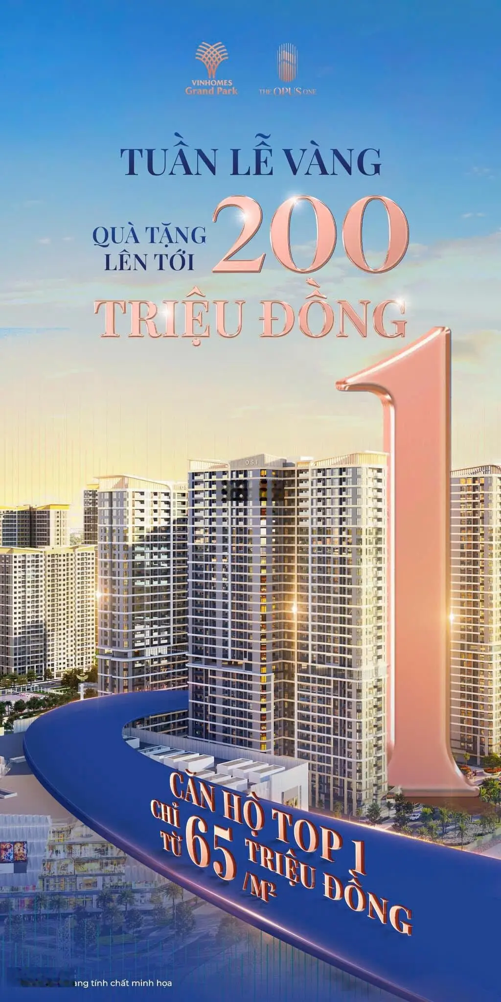 Giỏ hàng chủ đầu tư 200 căn đẹp nhất dự án The Opus One - cam kết chọn được căn đẹp - CK ngay 10%