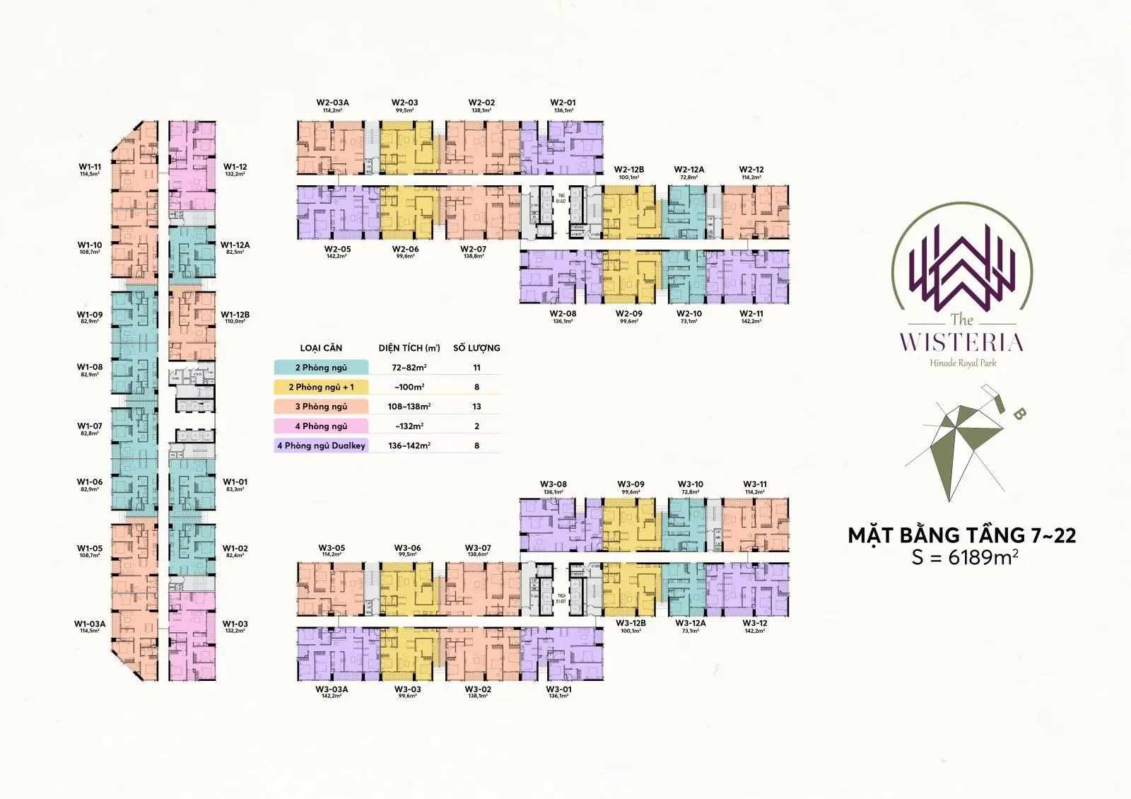 Chuyển nhượng 3pn 99.5m2 The Wisteria giá 5,1tỷ, đầu năm sau nhận nhà