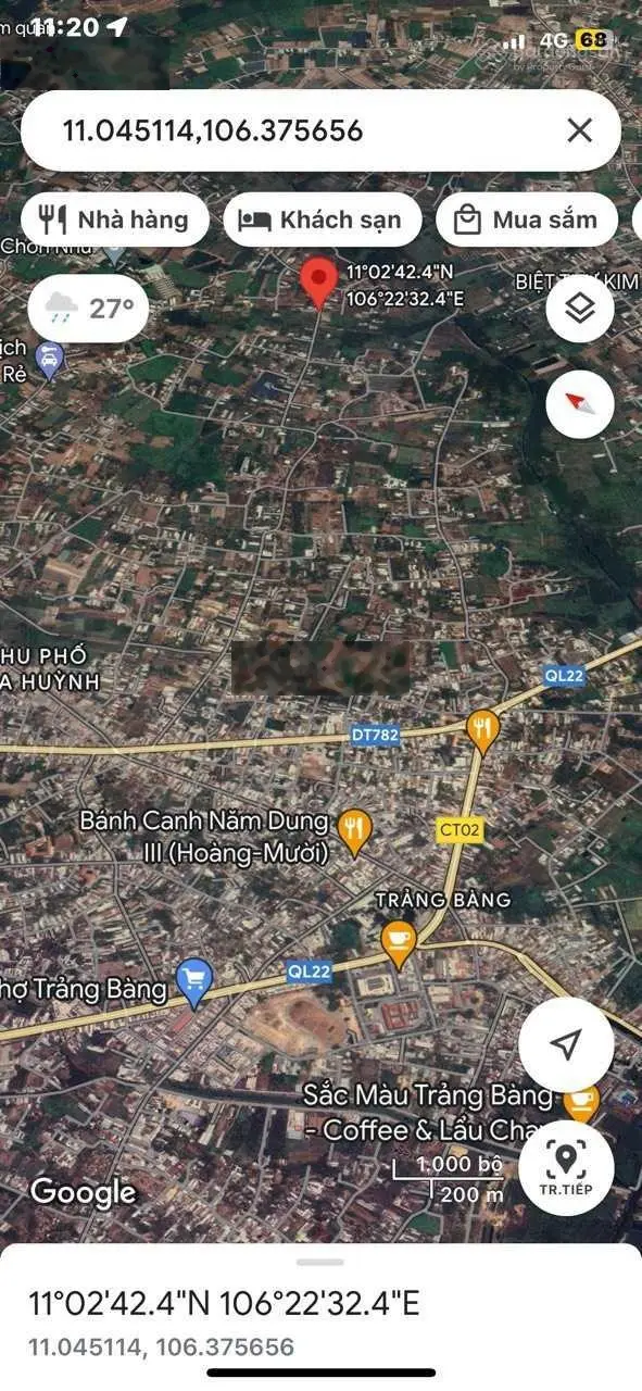 Cạnh KCN An Tịnh giá ngộp có 3 mảnh đất thổ cư 650m2 đón đầu cao tốc Mộc Bài 10x65m sổ sẵn dân đông