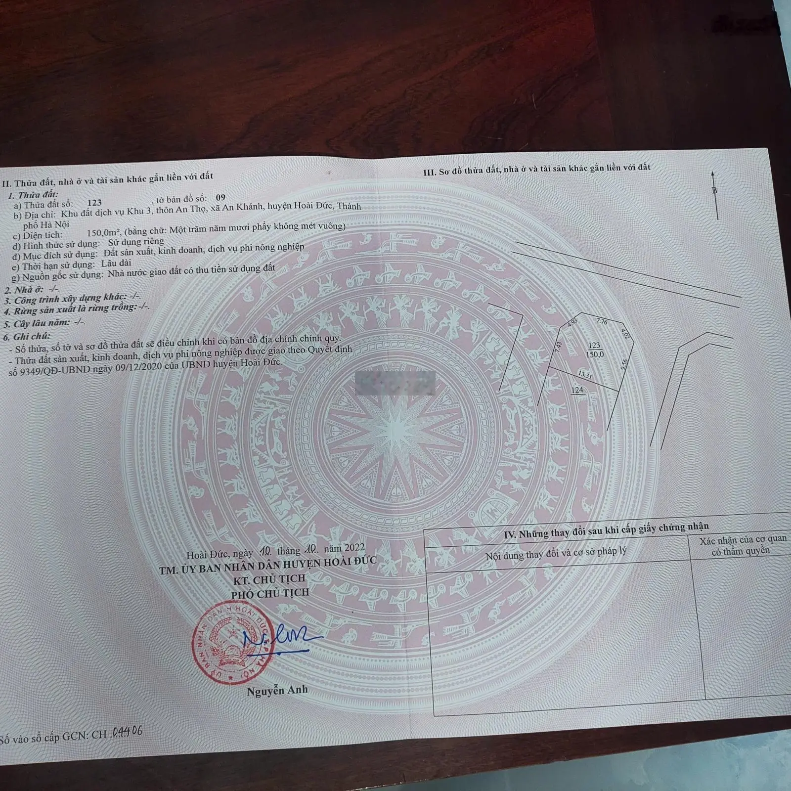 Chính chủ gửi bán lô góc siêu đẹp khu đất dịch vụ khu 3 - An Thọ