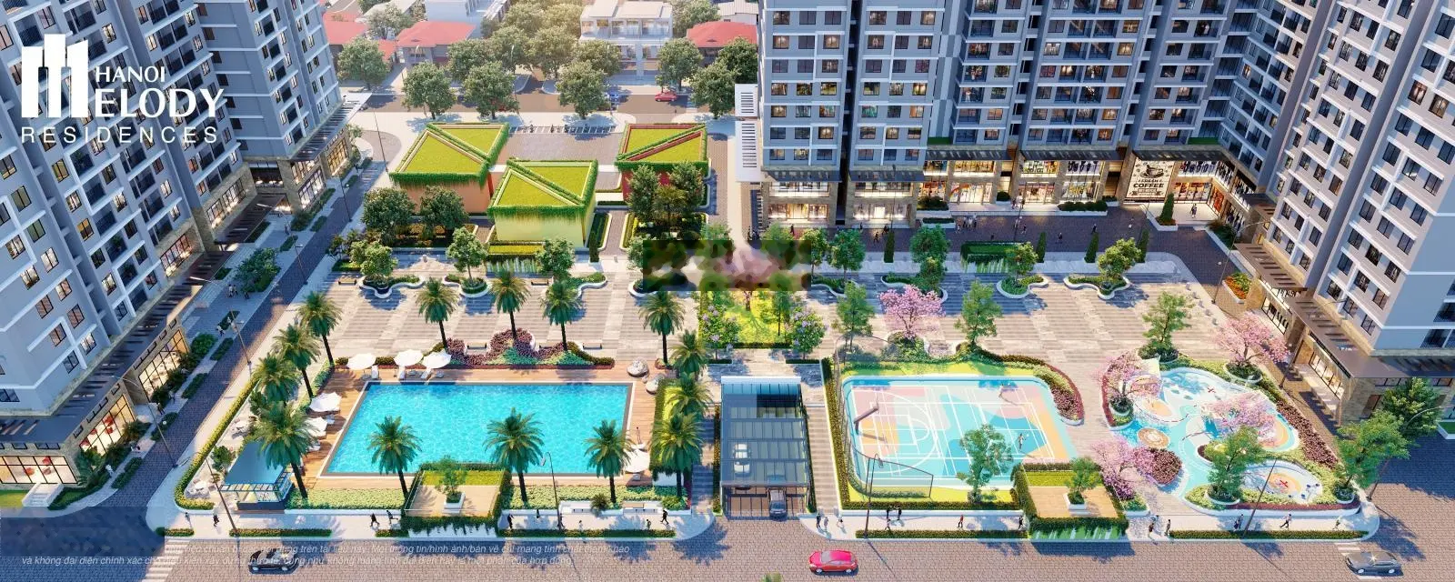 Dự án Melody Linh Đàm - điểm nhấn hồ bơi Aqua - 67m2, 2pn, View công viên. Chính thức nhận booking