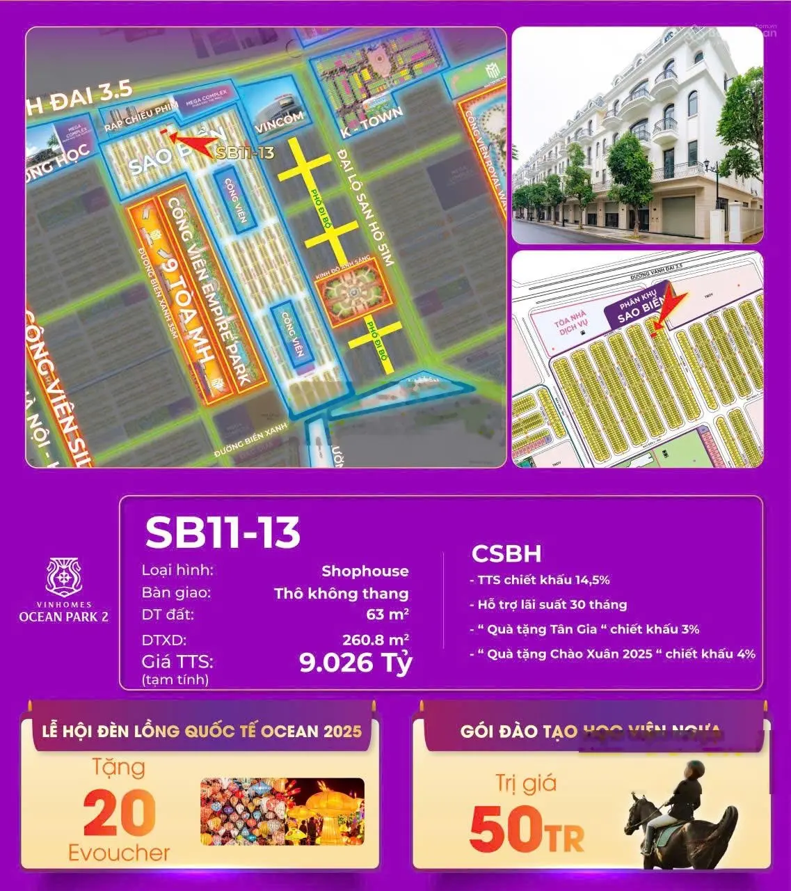 Shophouse sổ đỏ lâu dài ôm trọn 9 toà chung cư và trung tâm sự kiện lớn nhất miền bắc