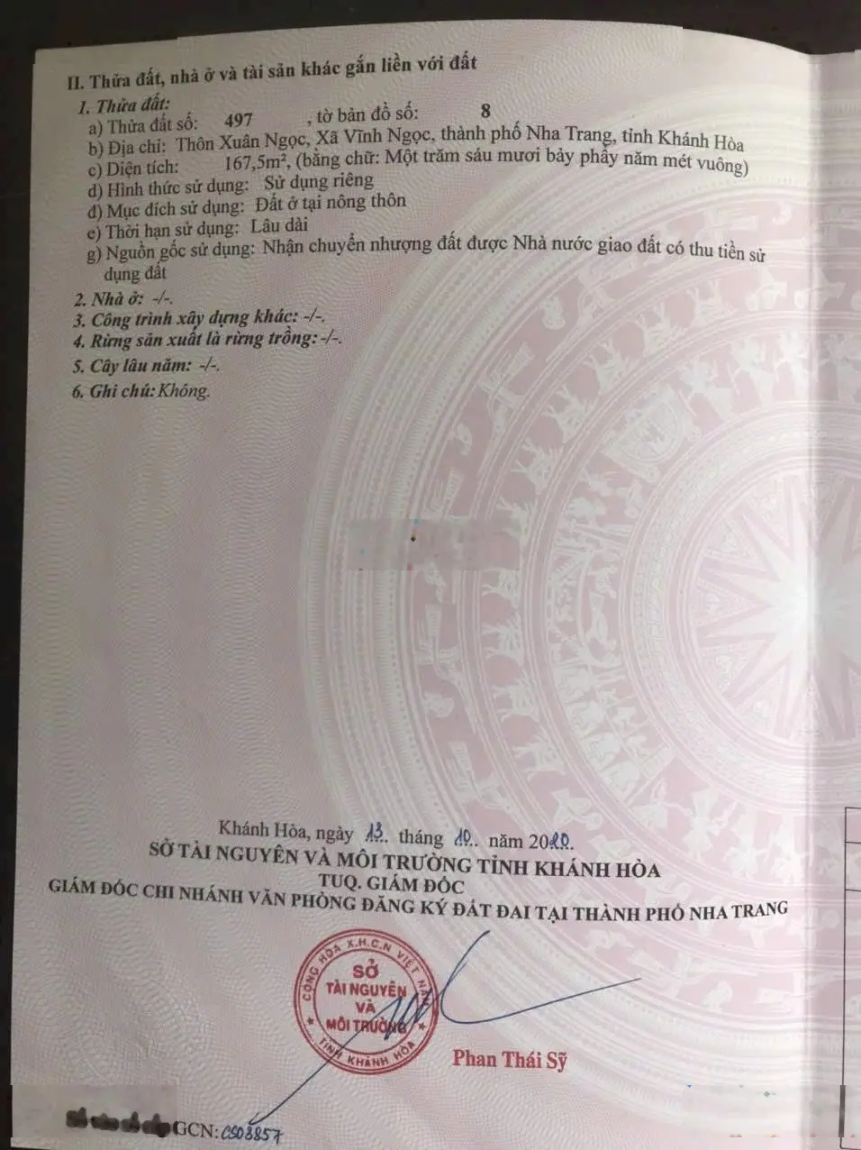 Bán lô đất 2 mặt tiền đường Kim Ngọc, Hòn Thơm Vĩnh Ngọc Nha Trang (2 lô liền kề)