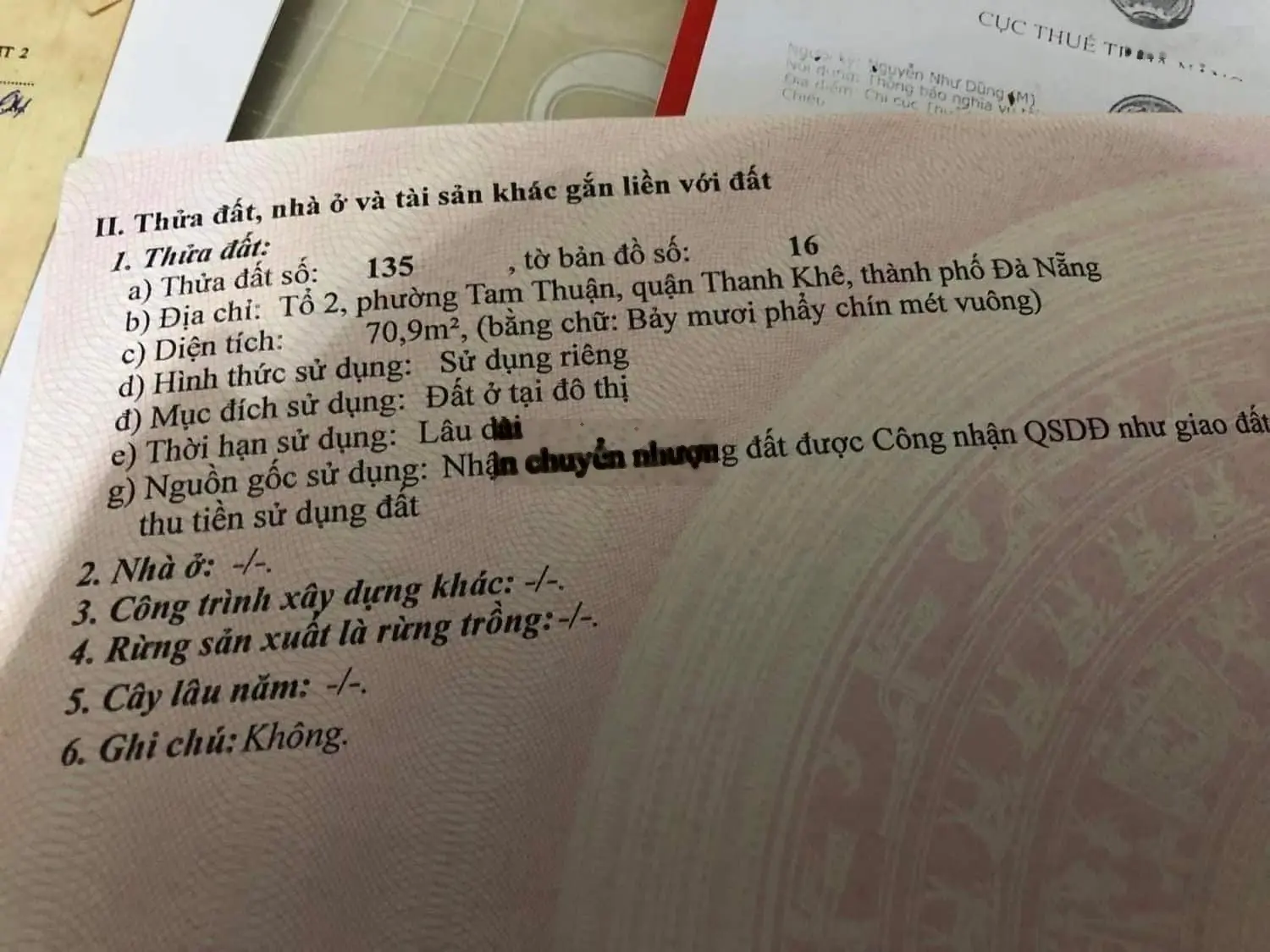 chủ cần tiền nhờ bán gấp lô đất trung tâm 71m2 giá 1,970 tỉ