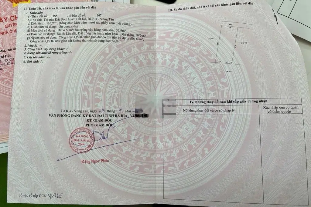 bán đất cạnh nhà thờ đất đỏ,xung quanh đầy đủ các tiện ích,giá 1 tỷ050