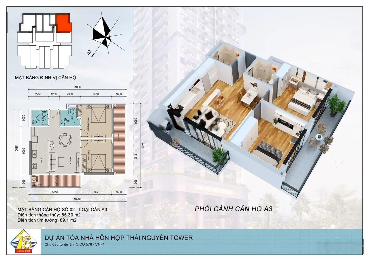Chính Chủ Bán Căn 2 Ngủ 2 Vệ Sinh 85,3m2 View Phố Đi Bộ, Quảng Trường
