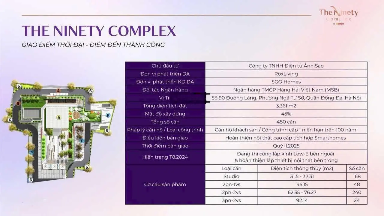 Mở bán CCCC mới tại Ngã Tư Sở, Đống Đa, view đẹp,các căn 1,2,3PN,chỉ từ 2,9 tỷ, bàn giao T6/2025