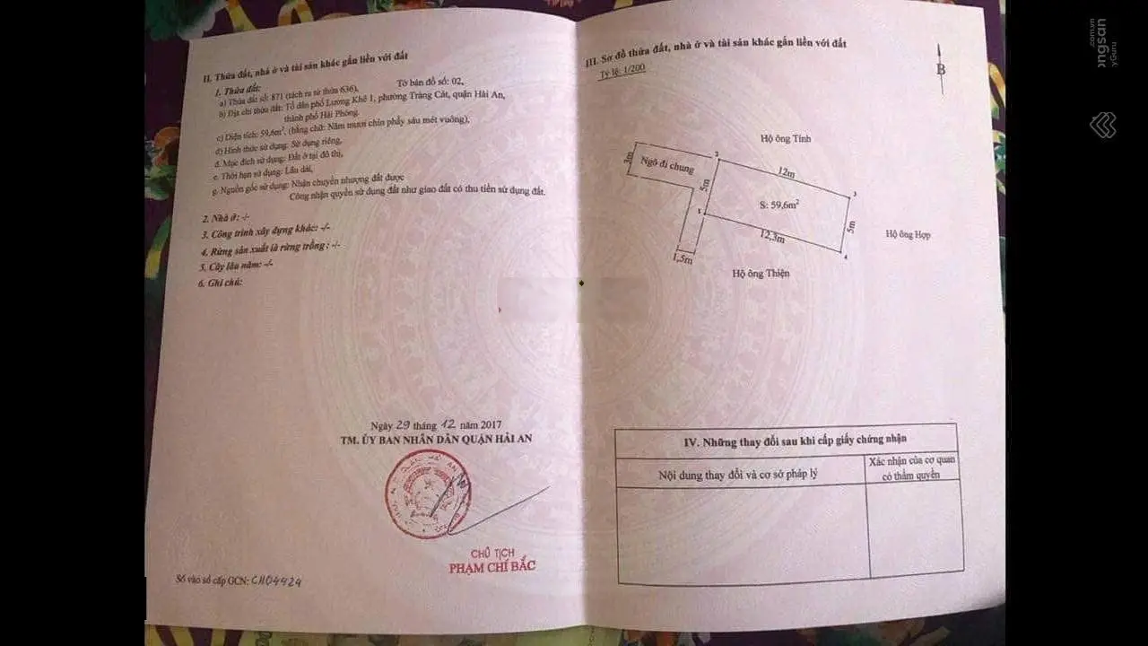 Bán đất 59,6m2. Tại Tràng Cát. Giá 999tr