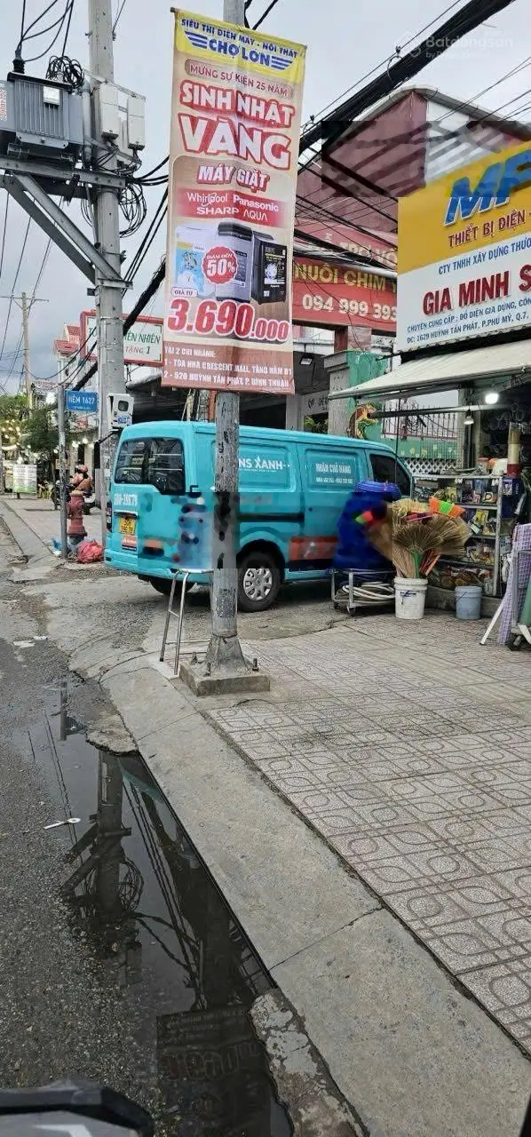 Bán đất 3,15 tỷ (4,55x12m) hẻm 1627 hẻm trước nhà 4m (GPXD 1trệt, 2lầu, ST) Huỳnh Tấn Phát, Quận 7
