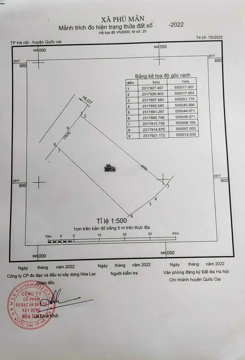 Bán đất diện tích 761m2 trục chính đường Phú Mãn, Quốc Oai