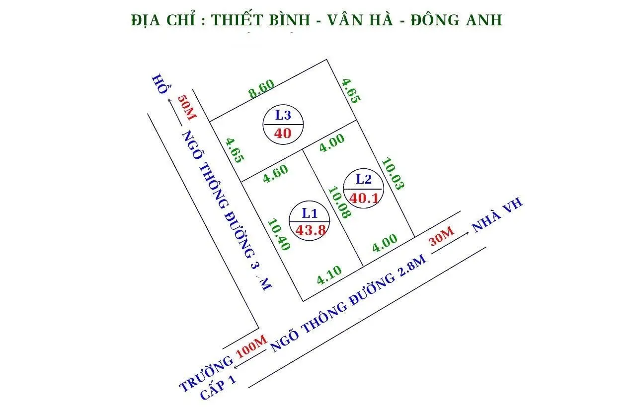 Bán đất tại Thiết Bình, Vân Hà, Đông Anh. Diện tích 43m2, giá thương lượng