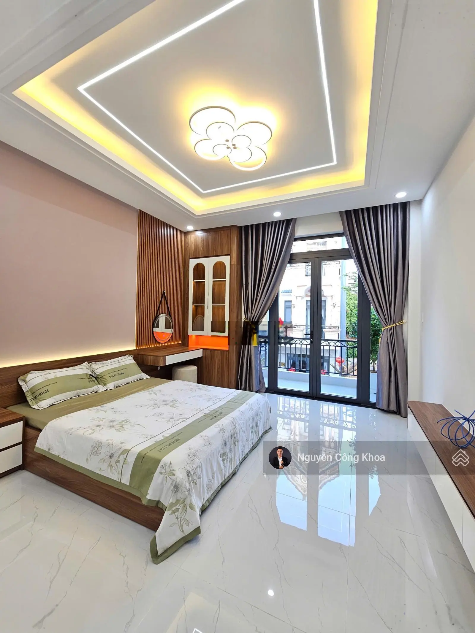 Bán nhà đúc 3 tấm mẫu hiện đại, sân ô tô, 4 phòng ngủ, đầy đủ nội thất, KDC P. Bình Chuẩn, Thuận An