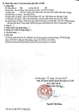 Bán lô đất đường mt đường ngựa 762, 1 sẹc ngắn Tỉnh Lộ 7, 167m, full thổ, xã An Nhơn Tây, Củ Chi