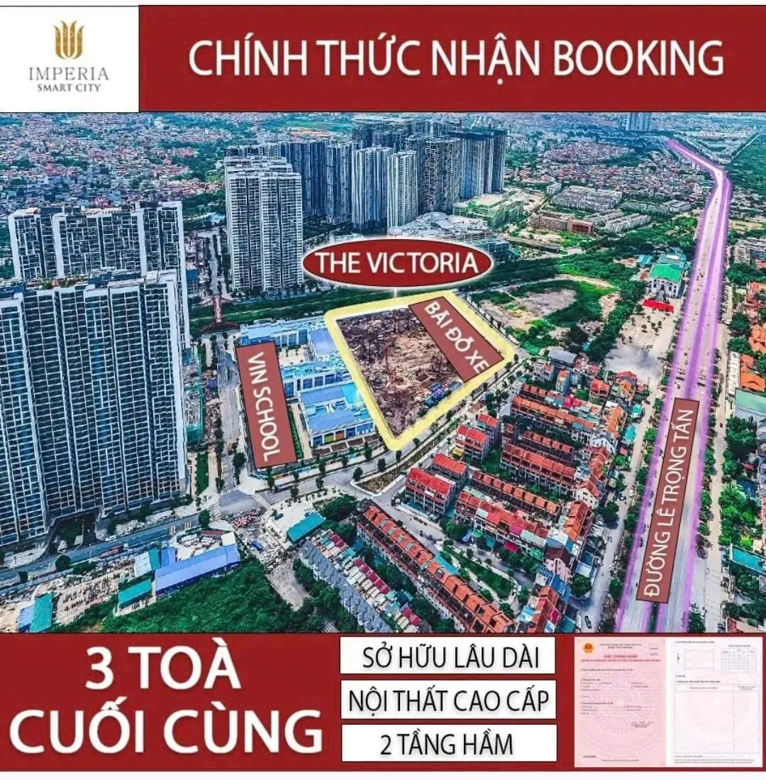 Căn hộ tại PHÂN KHU DUY NHẤT 2 HẦM ĐỂ XE Ô TÔ : THE VICTORIA - VINHOMES SMART CITY 0962 311 ***