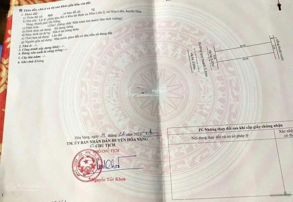 Chính chủ cần bán lô đất tái định cư Hoà Liên 2 đường quy hoạch 5,5m vỉa hè 3m