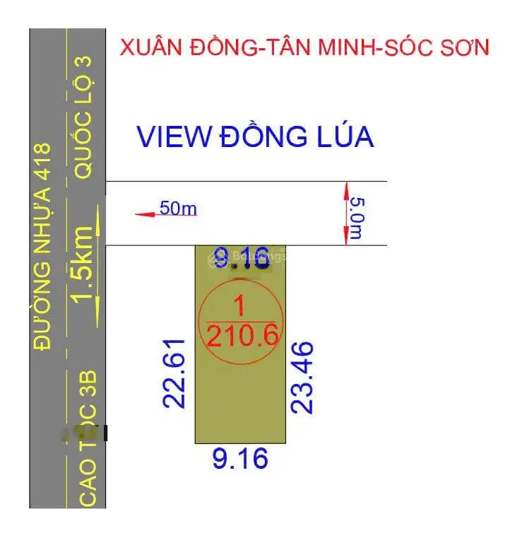 BÁN GẤP LÔ ĐẤT XUÂN ĐỒNG TÂN MINH SÓC SƠN GIÁ HẠT DẺ DIỆN TÍCH 210M2 GIÁ CHỈ 2XXX TỶ